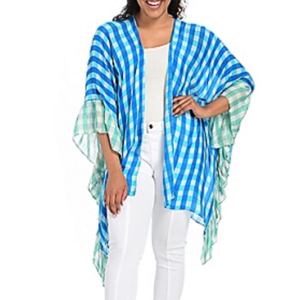 Laundry by Shelli Segal Gingham Plaid Kimono
